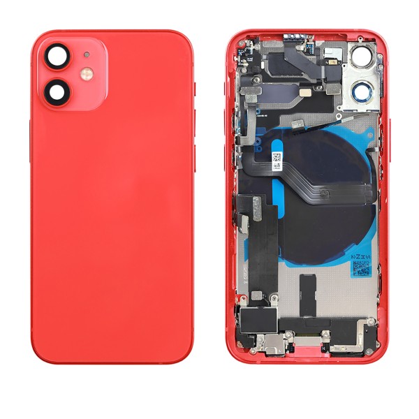 Backhousing Gehäuse (mit Kleinteilen/OHNE LOGO) NCC Nparts für iPhone 12 Mini, rot (Product RED)
