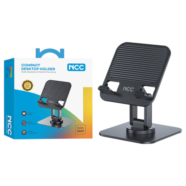 Desktop Holder Smartphone&Tablet Halterung NCC CH17 (Foldable&Space-Saving), black (Retail/Blister)