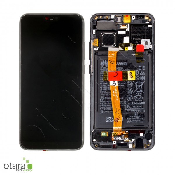 Displayeinheit inkl. Rahmen, Akku Huawei Honor 10 (COL-L29), midnight black, Serviceware